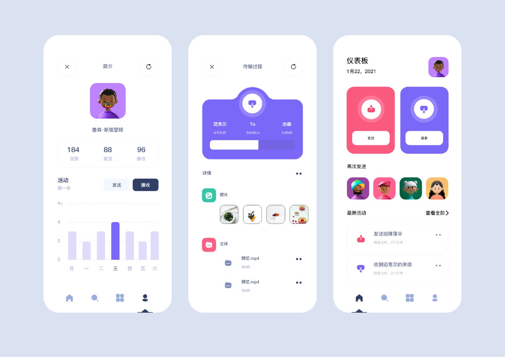 移动端网页界面展示